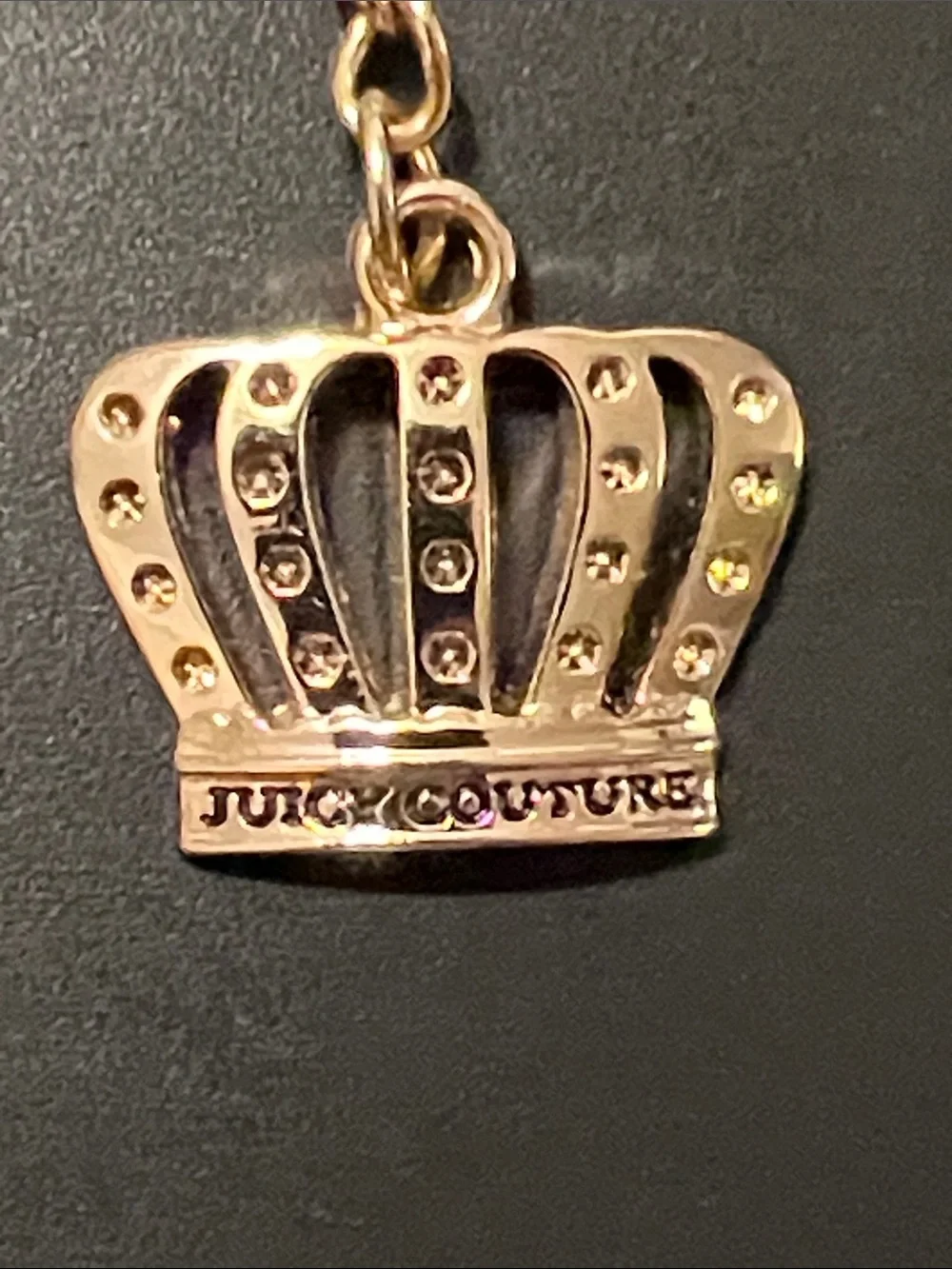 Vintage Juicy Couture Gold Crown Bag Charm Zipper Pull Y2K